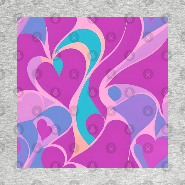 Abstract Pink Rose Heart by Artilize